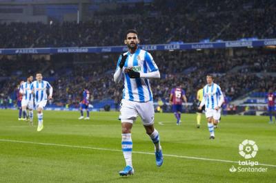 Willian José celebra su gol ante el Eibar (Foto: LaLiga).