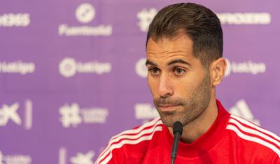 Javi Moyano, en una rueda de prensa de esta temporada en el Nuevo Estadio José Zorrilla (Foto: RealValladolid.es).