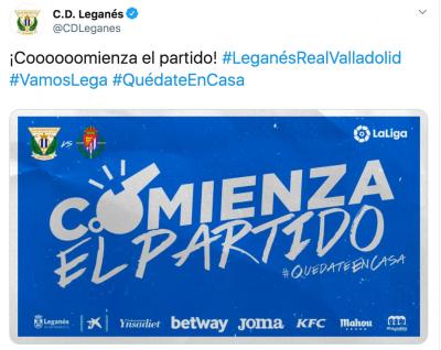 Imagen de un tuit del Leganés.