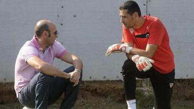 Monchi junto a Andrés Palop.