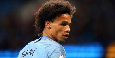 Sané, en un partido con el Manchester City.