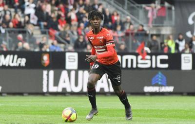 Eduardo Camavinga, en un partido con el Rennes (Foto: EFE):