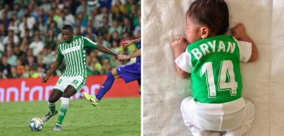 Wiliam Carvalho y su pequeño Bryan.
