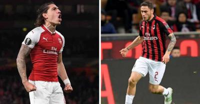 Héctor Bellerín y Davide Calabria