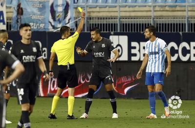 Varón Aceitón, durante un partido en La Rosaleda.