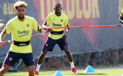 Entrenamiento de Dembélé.