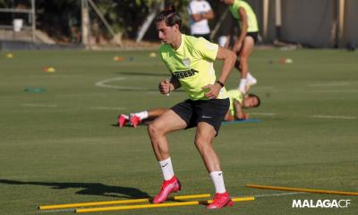Mula, entrenando en la Federación en la presente pretemporada (Foto: Málaga CF).