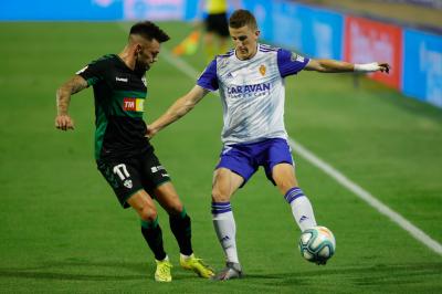 Nieto, durante el Zaragoza-Elche de play off (Foto: Dani Marzo).