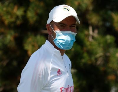Zidane, en una sesión del Real Madrid (Foto: RM).