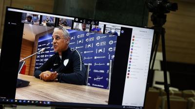 Sergio Pellicer, durante una rueda de prensa telemática (Foto: Málaga CF).