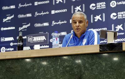 Sergio Pellicer, durante la rueda de prensa (Foto: Málaga CF).