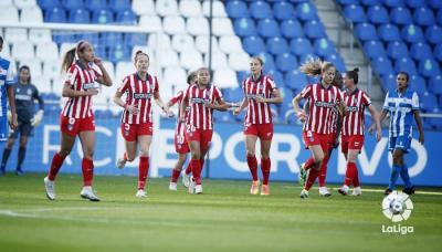 Las jugadoras del Atlético celebran un gol ante el Dépor Abanca (Foto: LaLiga).