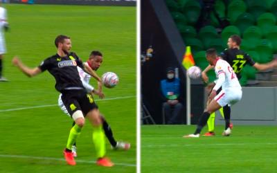 El posible penalti de Berg en el Krasnodar-Sevilla.