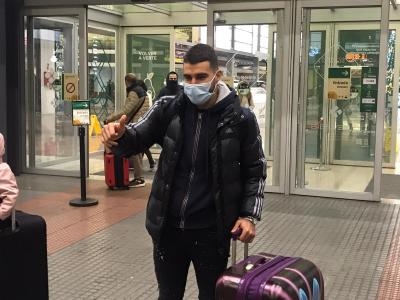 Alexander González, a su llegada a Málaga.
