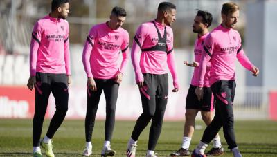 Imagen del entrenamiento (Foto Sevilla FC).