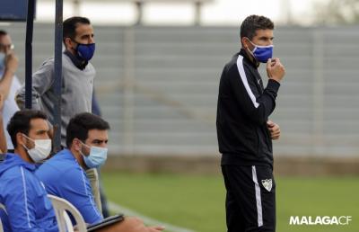 Funes, durante un partido del filial (Foto: Málaga CF).