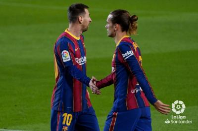 Messi y Griezmann, ante el Athletic (Foto: LaLiga).