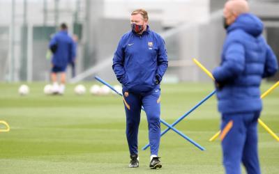 Ronad Koeman, en una sesión del Barcelona (Foto: FCB).