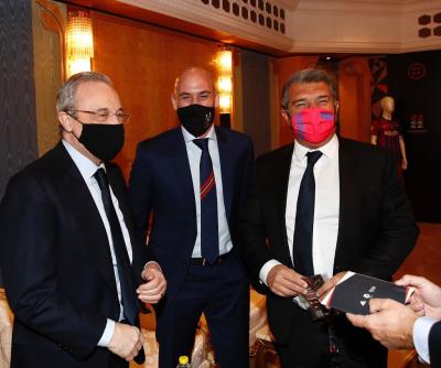 Joan Laporta y Florentino Pérez, junto a Rubiales (Foto: RFEF).