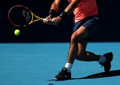 Rafa Nadal durante un partido de tenis.