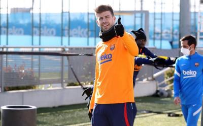 Gerard Piqué, en una sesión del Barcelona (Foto: FCB).