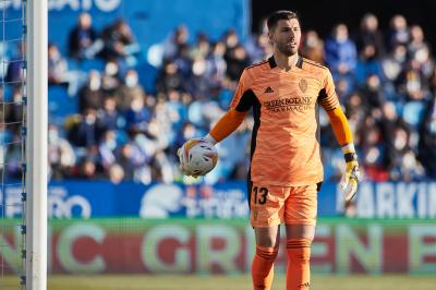 Álvaro Ratón, en el Real Zaragoza-Valladolid (Foto: Daniel Marzo).