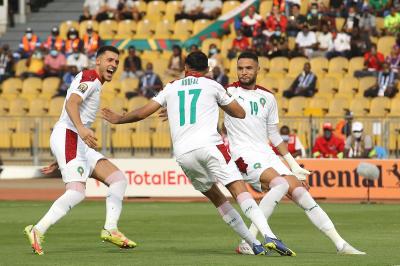 En-Nesyri celebra el gol de Marruecos de este domingo.