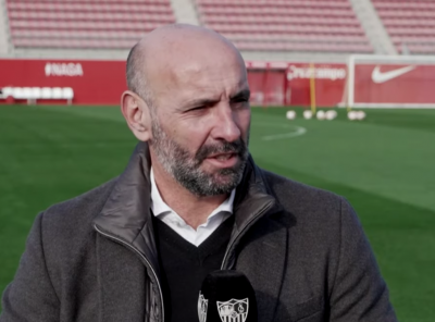 Monchi, en el entrenamiento del Sevilla. (Foto: SFC).
