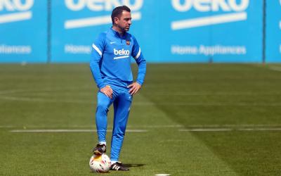 Xavi Hernández, en una sesión del Barcelona (Foto: FCB).
