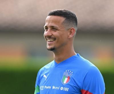 Luiz Felipe en un entrenamiento con Italia.