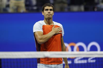 Carlos Alcaraz tras ganar a Cilic en el US Open 2022 (Foto: Cordon Press).