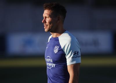 Diego Pablo Simeone, en una sesión del Atlético de Madrid (Foto: ATM).