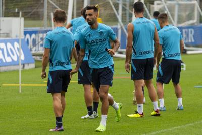 Brais Méndez, en un entrenamiento en Zubieta (Foto: Giovanni Batista).