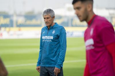 Quique Setién, en una sesión del Villarreal (Foto: VCF).