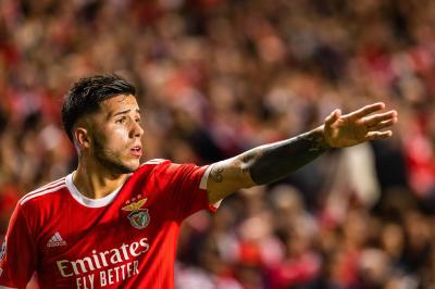 Enzo Fernández, en un partido con el Benfica (Foto: Cordon Press).