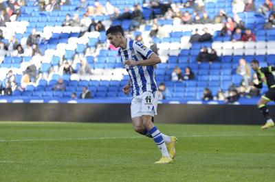 Carlos Fernández, durante el amisto entre la Real y el Rayo Vallecano (Foto: Giovanni Batista).