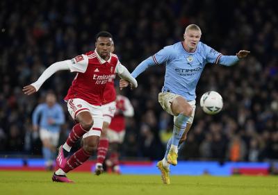 Gabriel y Haaland en el Manchester City-Arsenal de la FA Cup (Foto: Cordon Press).