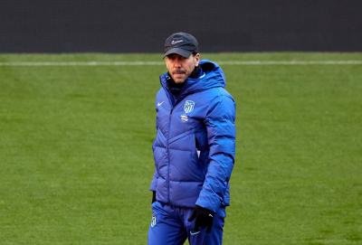 Diego Pablo Simeone, en una sesión del Atlético de Madrid (Foto: Cordon Press).