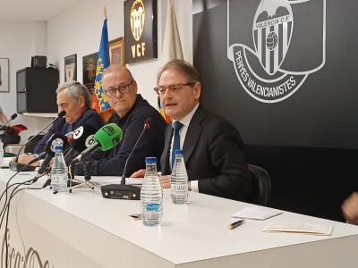 Rueda de prensa de 'De Torino a Mestalla' para repasar las acciones contra Peter Lm.