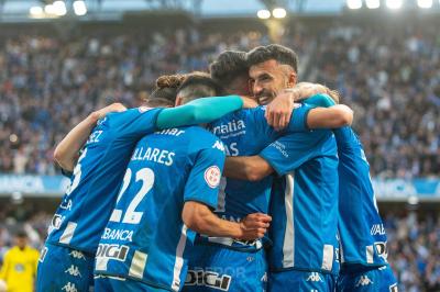 El Deportivo celebrando un gol ante el Celta B (Foto: RCD)
