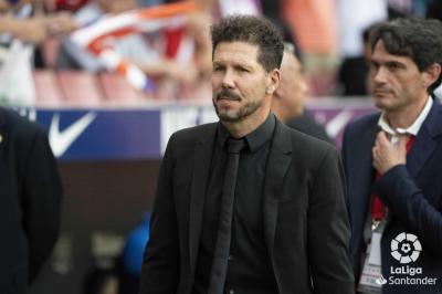 Simeone, en el Atlético-Mallorca.