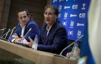 Loren (d) y Kike Pérez, en la rueda de prensa del estadio. (Foto: MCF)