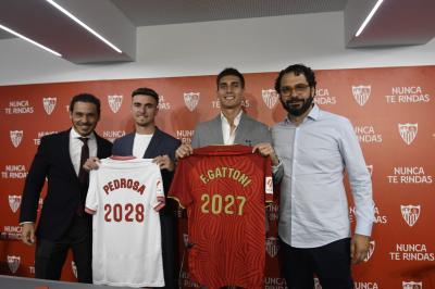 Pedrosa, Gattoni, Orta y Del Nido Carrasco durante su presentación (Foto: Kiko Hurtado).