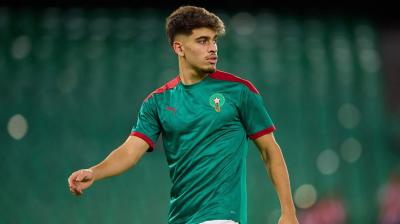 Ez Abde, durante un entrenamiento con Marruecos (Foto: EFE).