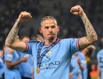 Kalvin Phillips celebra la Champions ganada con el City (Foto: Cordon Press).