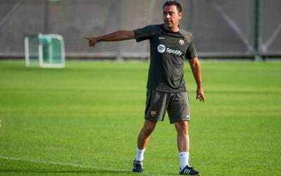 Xavi Hernández, en una sesión del Barça (Foto: FCB).