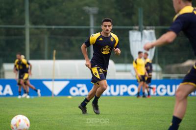 Davo entrenando con el Deportivo de la Coruña en Abegondo (Foto: RCD)