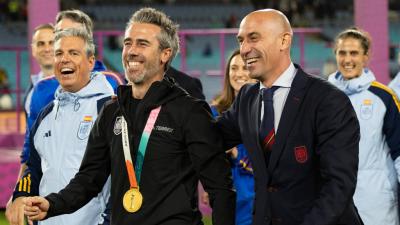 Luis Rubiales y Jorge Vilda tras ganar el Mundial femenino. (Cordon Press)