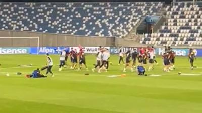 La selección entrena en Tiflis.