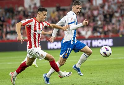 Gaspar Campos, en el Sporting - Espanyol (Foto: LALIGA).